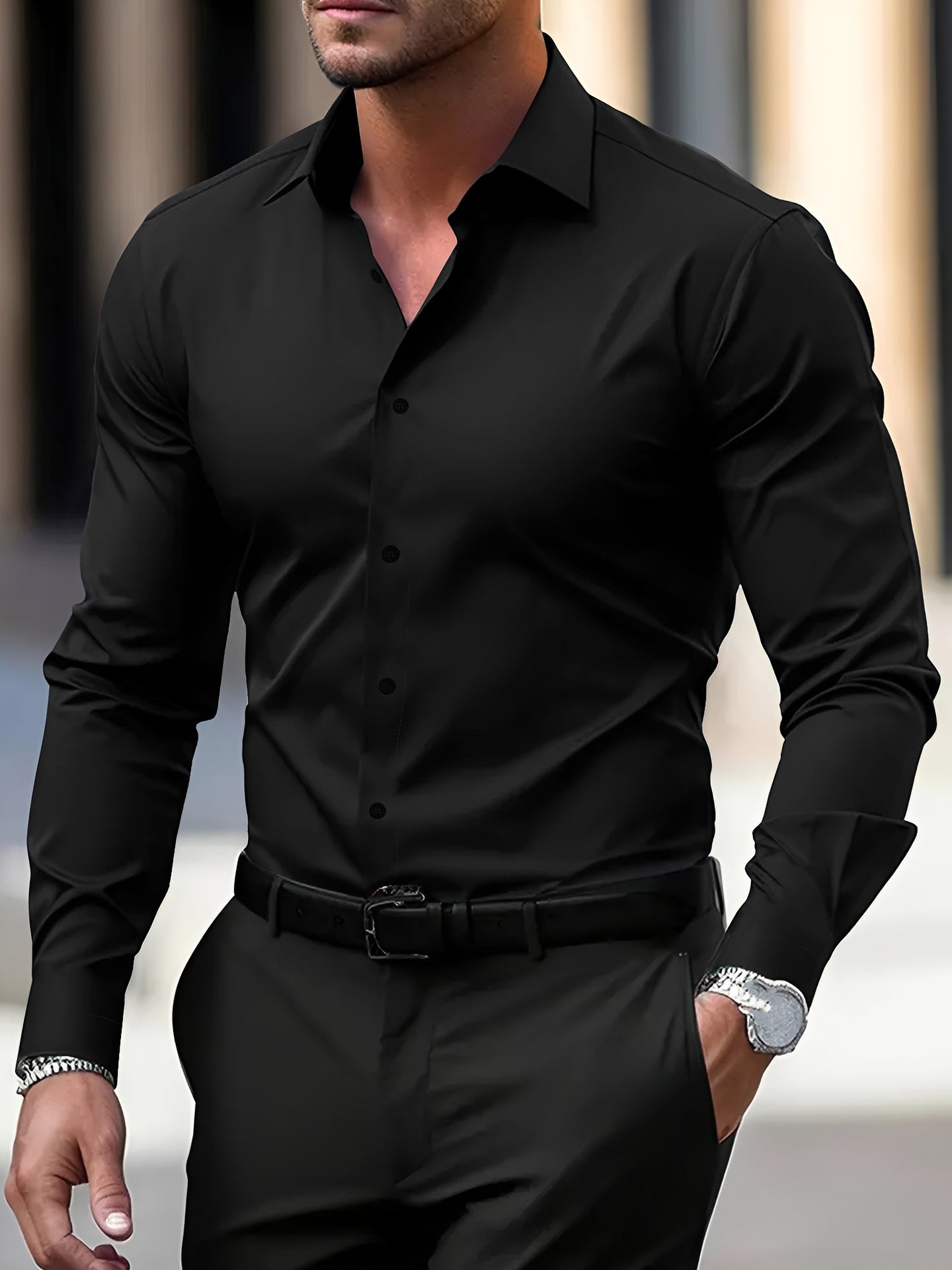 Jeremy – Chemise homme manches longues – pour occasions décontractées et formelles