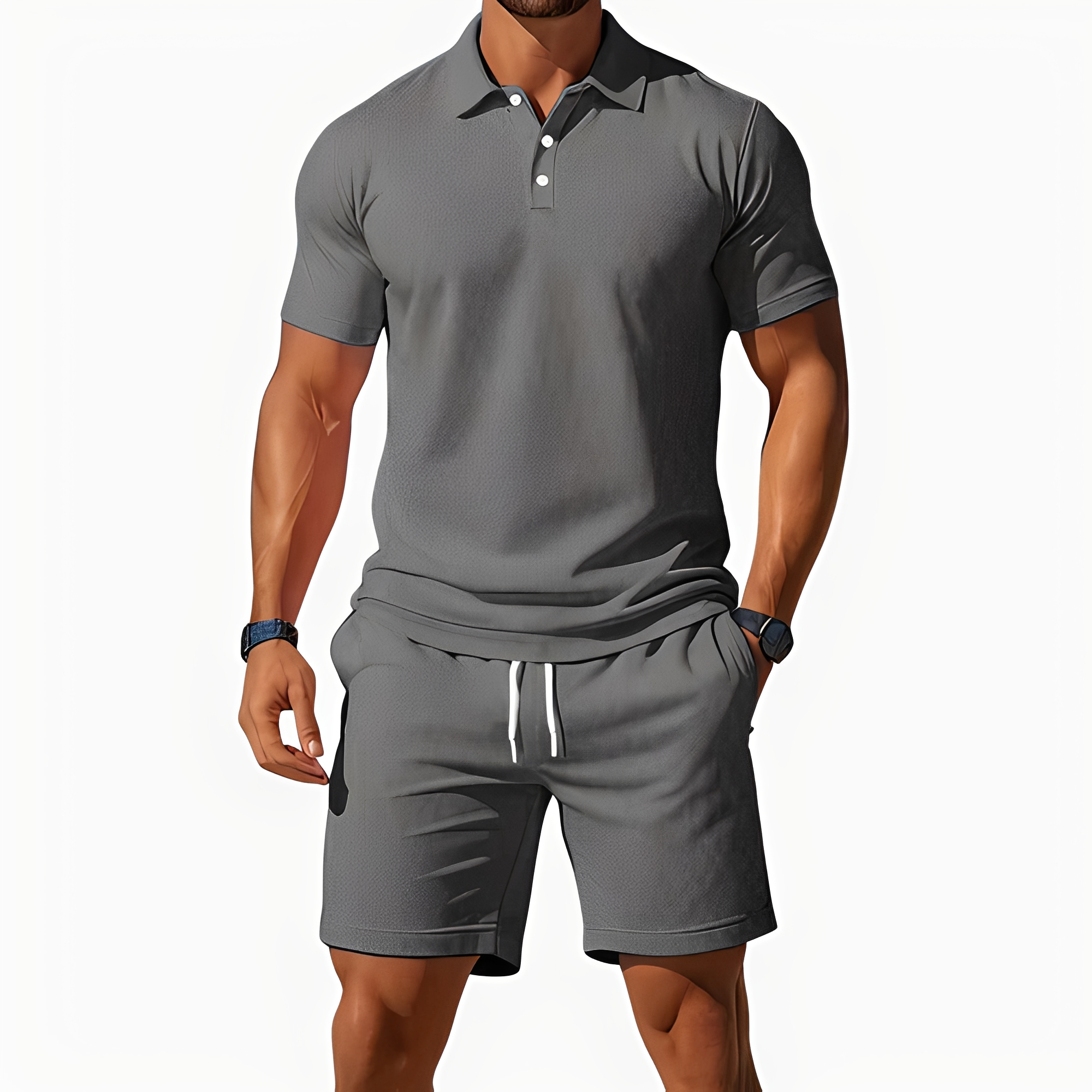 Aldrin - Ensemble polo et short homme à la mode