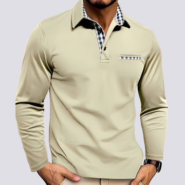 Mark – Polo pour homme – décontracté à manches longues