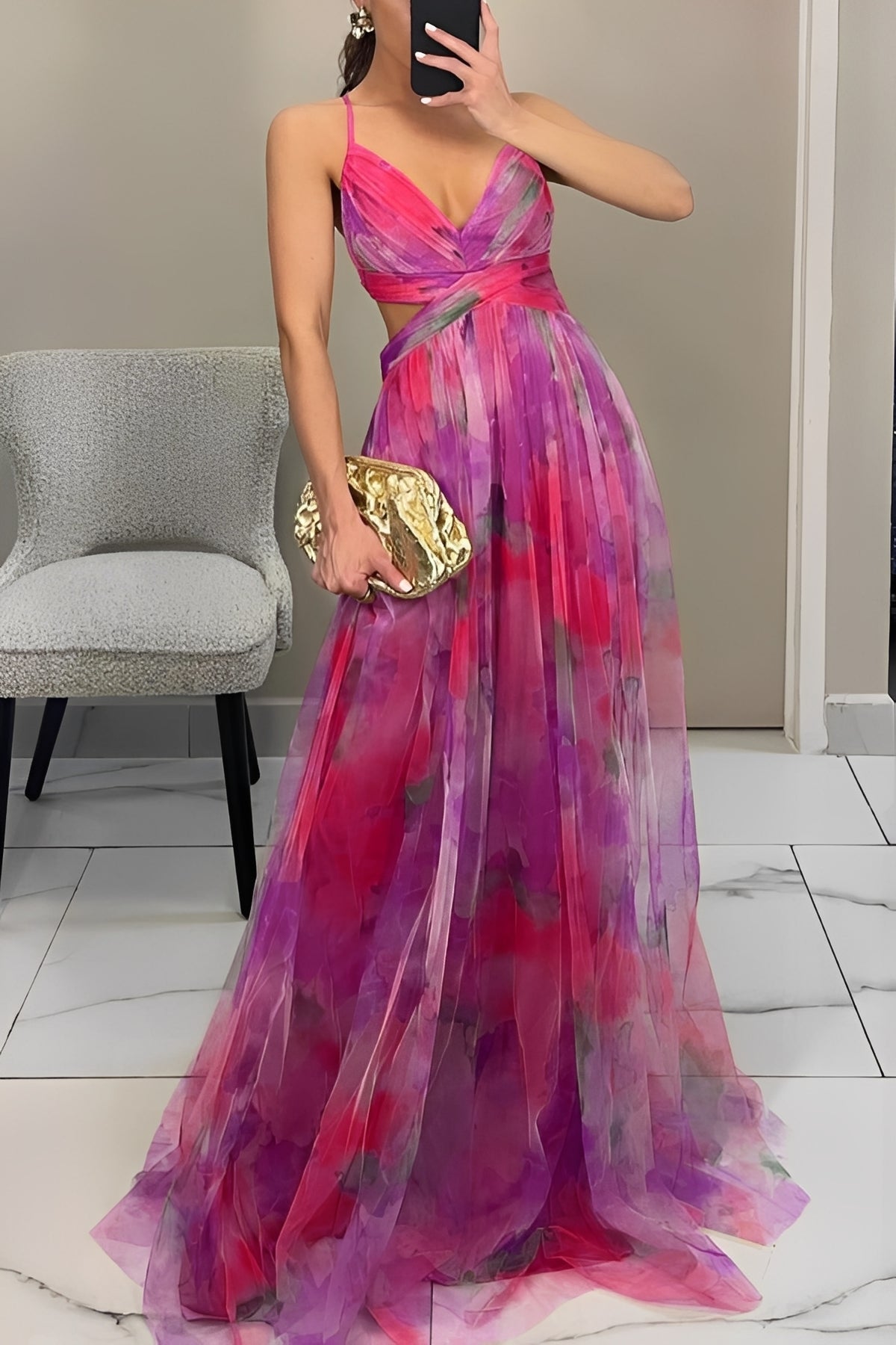 Davina - Robe Maxi Évasée Sophistiquée