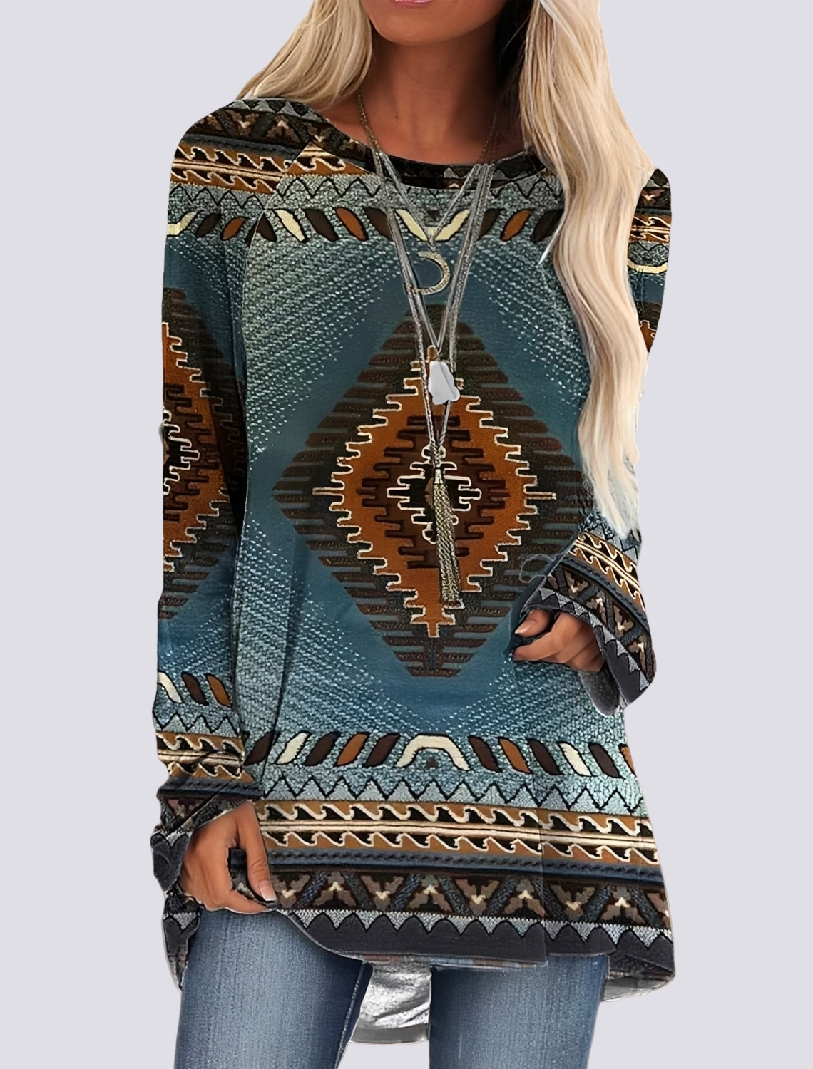 Monica - Élégante robe chemise ethnique