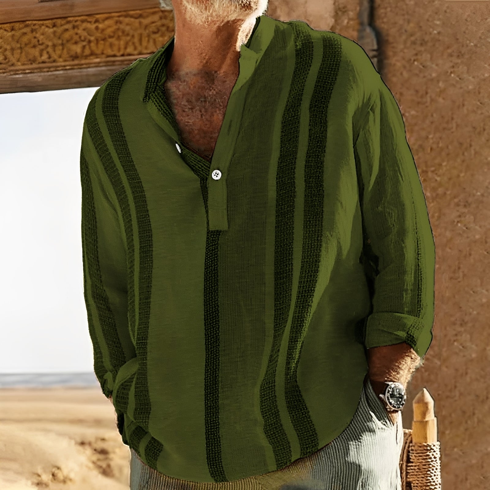 Dale - Chemise large à rayures pour hommes