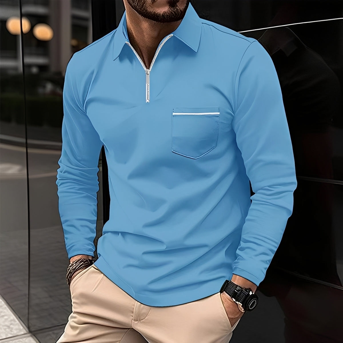 Jackson - Polo homme à manches longues - pour un style décontracté