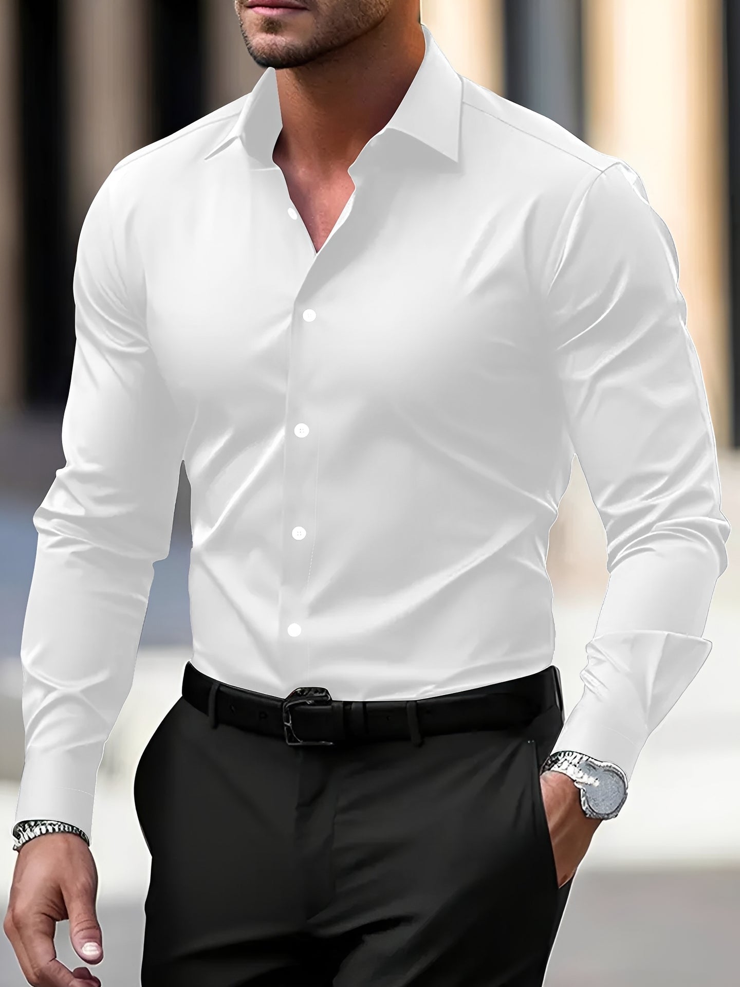Jeremy – Chemise homme manches longues – pour occasions décontractées et formelles