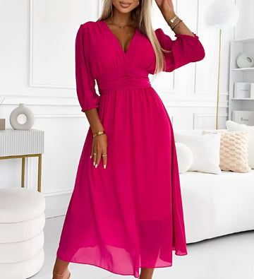 Aysha - Robe midi avec manches longues