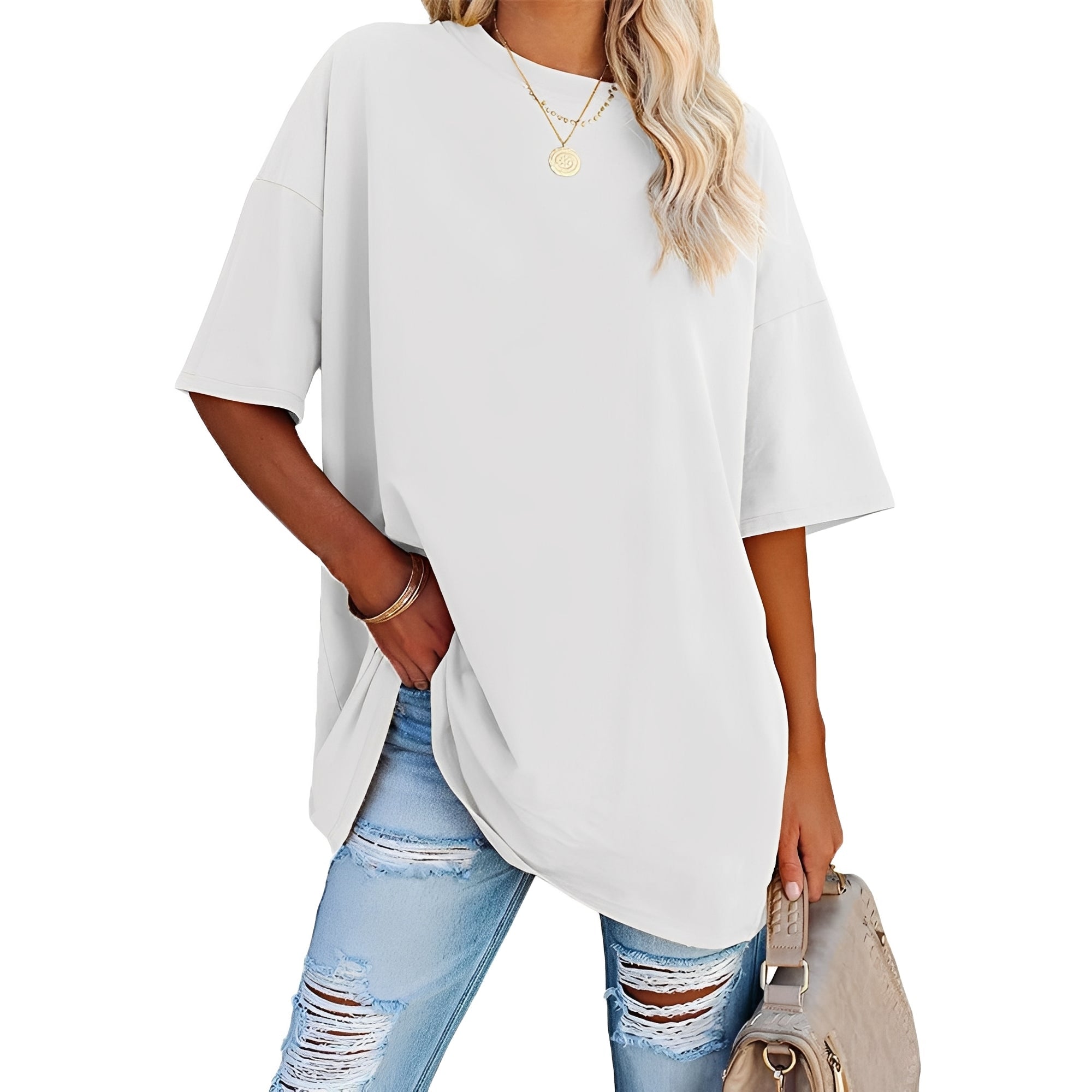 Alice - T-shirt large avec épaules tombantes