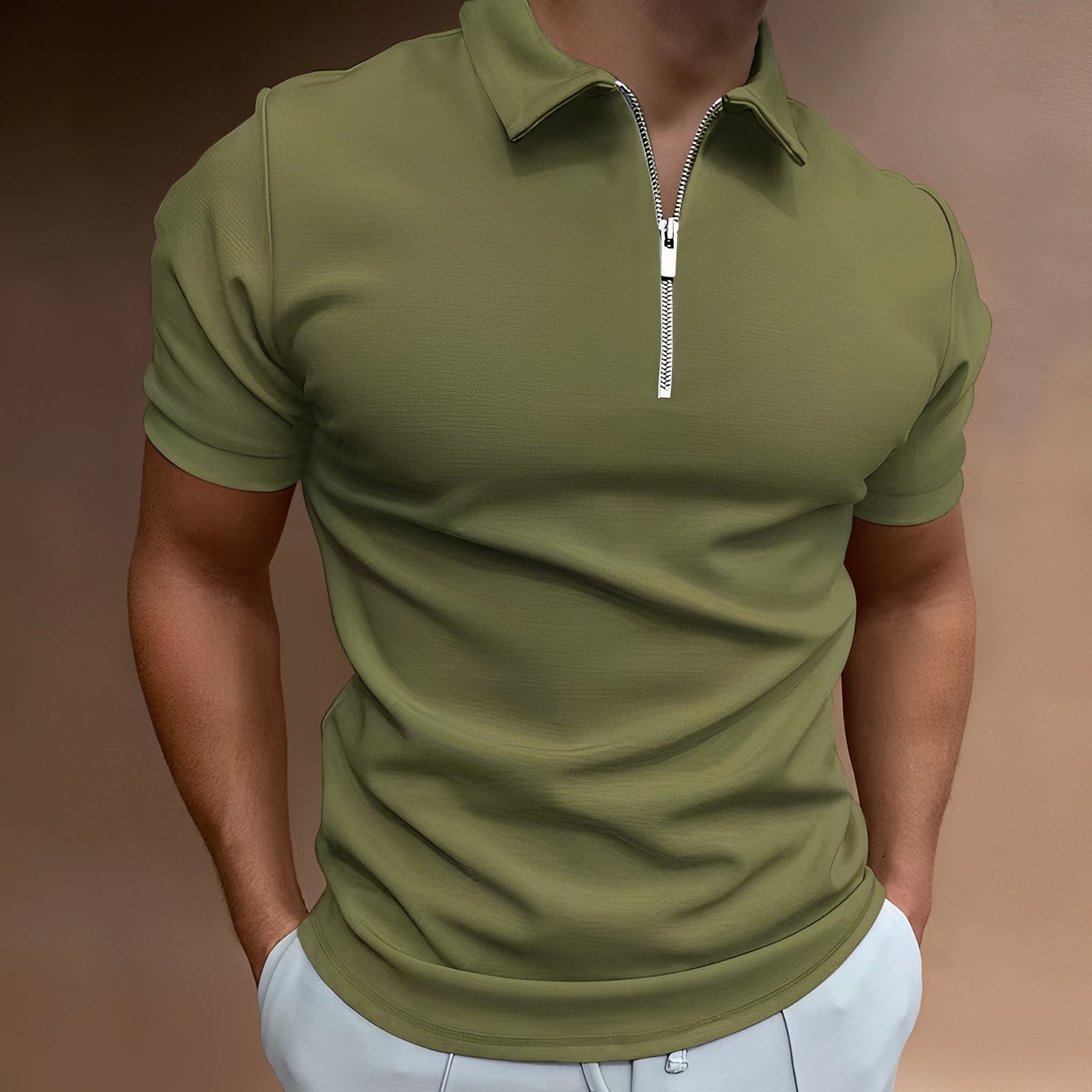 Carlos - Polo élégant pour hommes avec fermeture éclair