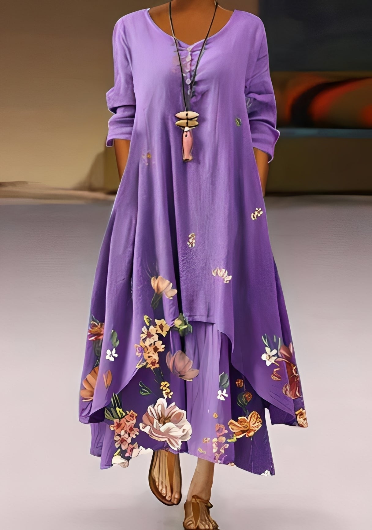 Belle - Robe fluide et élégante à motif pour femmes