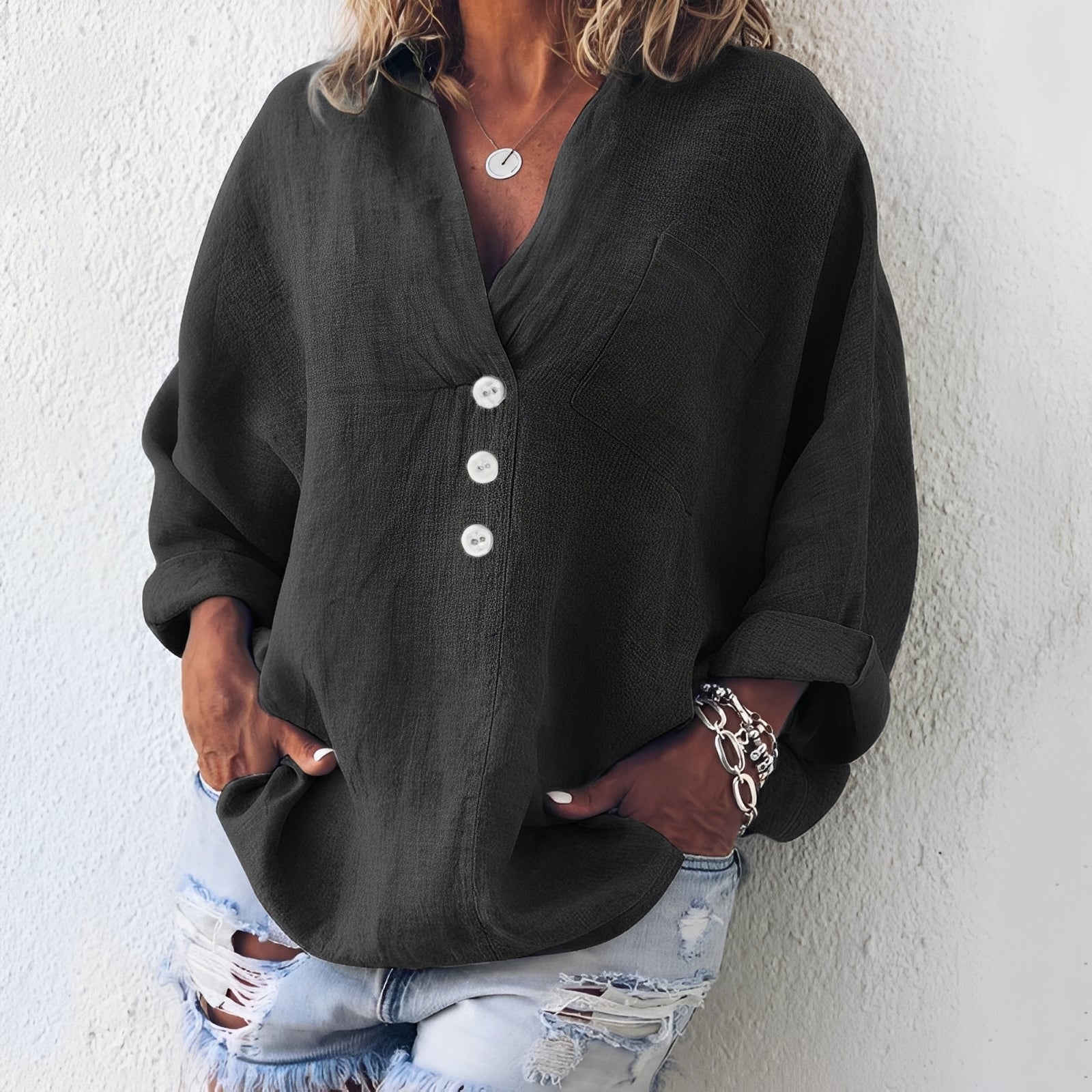 Sandra - Blouse ample à manches longues pour femmes