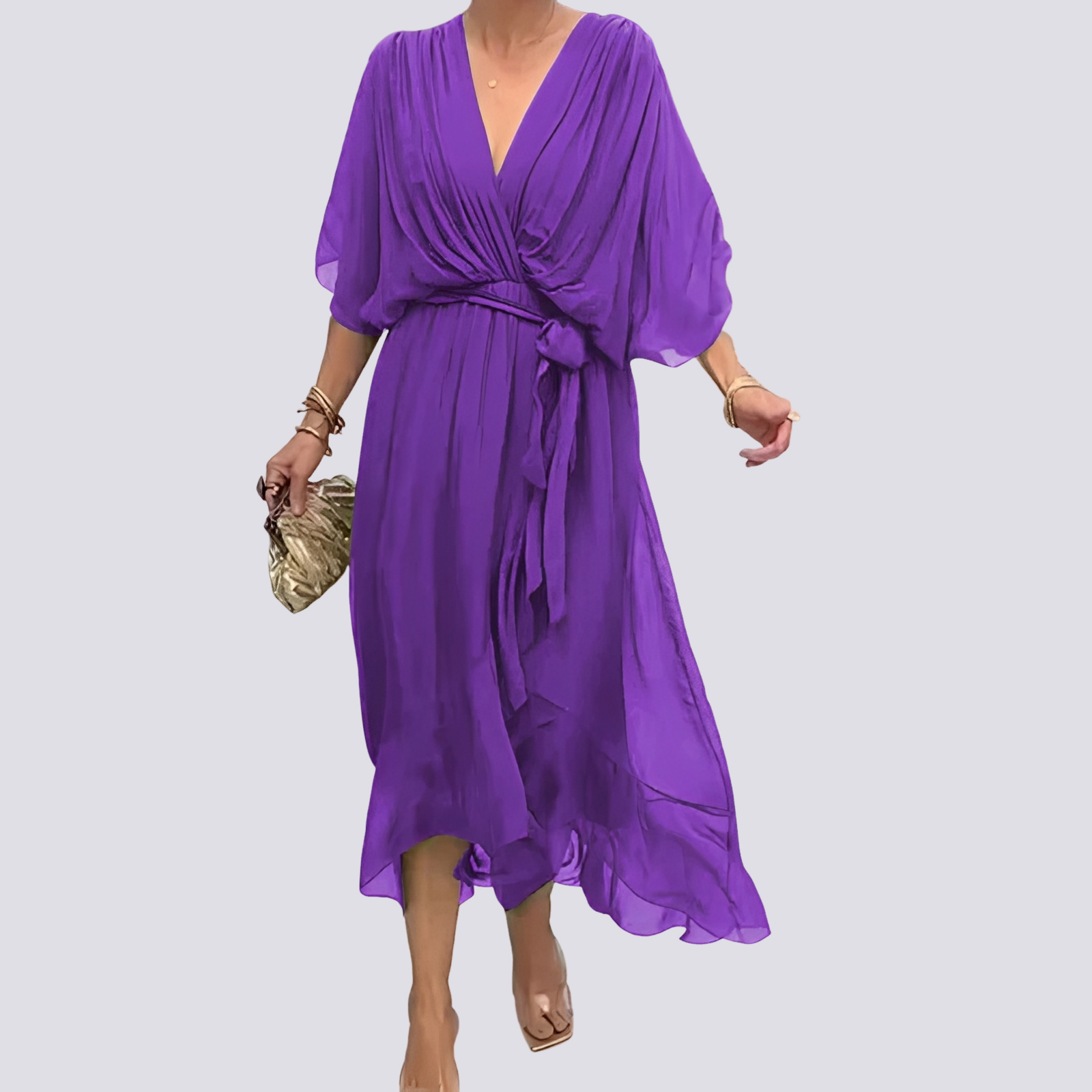 Jane - Robe Asymétrique avec Col V