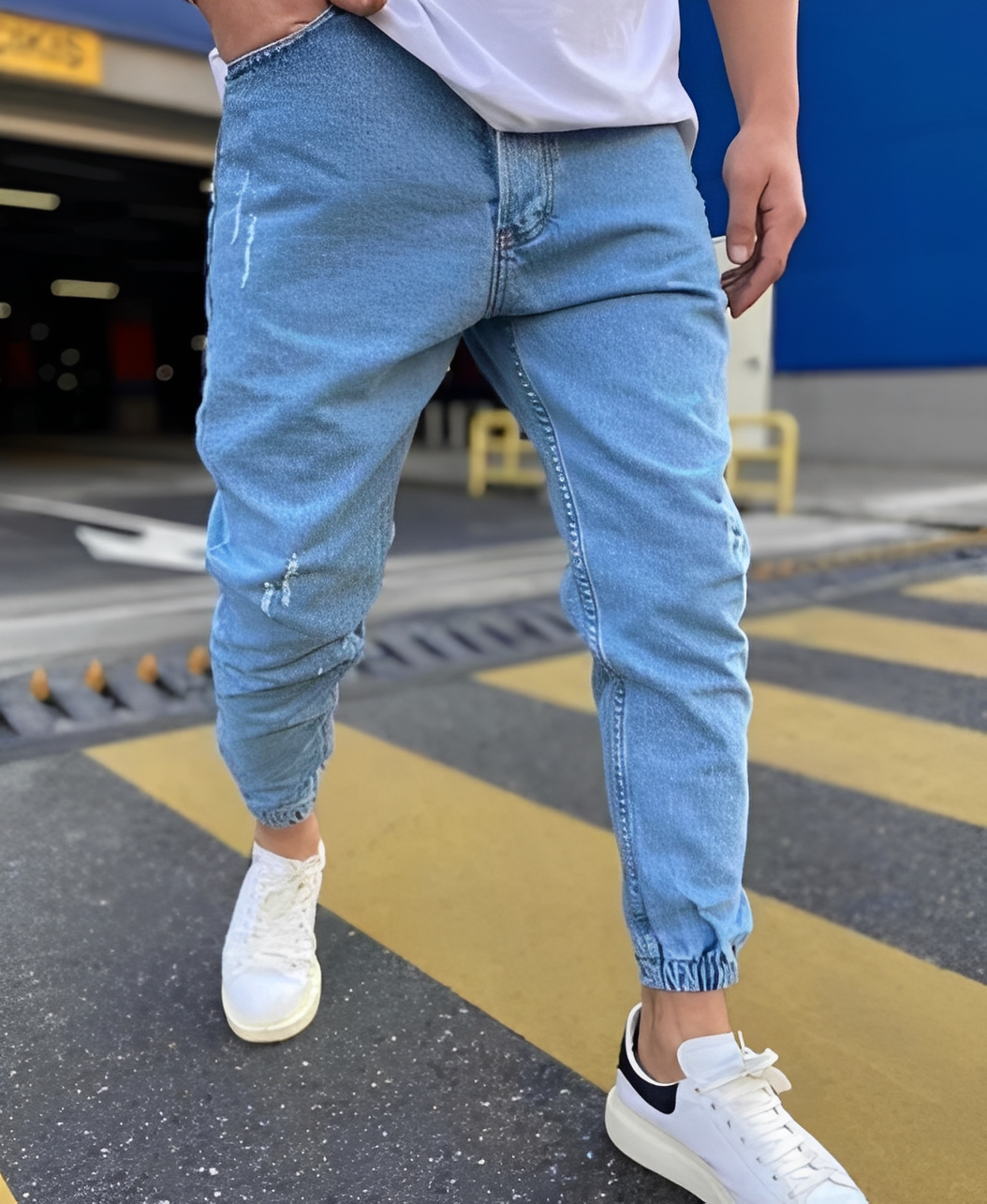 Andre - Jean skinny élégant avec déchirures pour hommes
