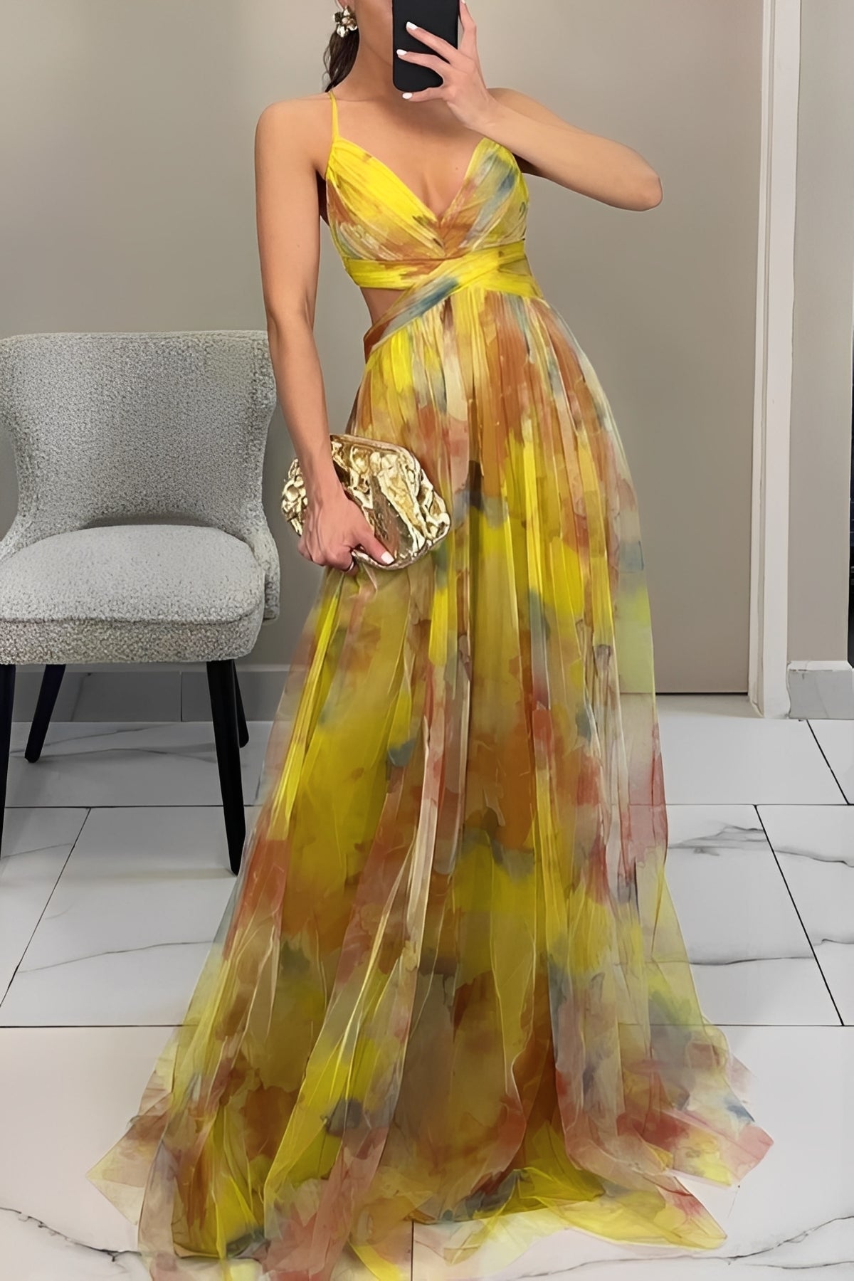 Davina - Robe Maxi Évasée Sophistiquée