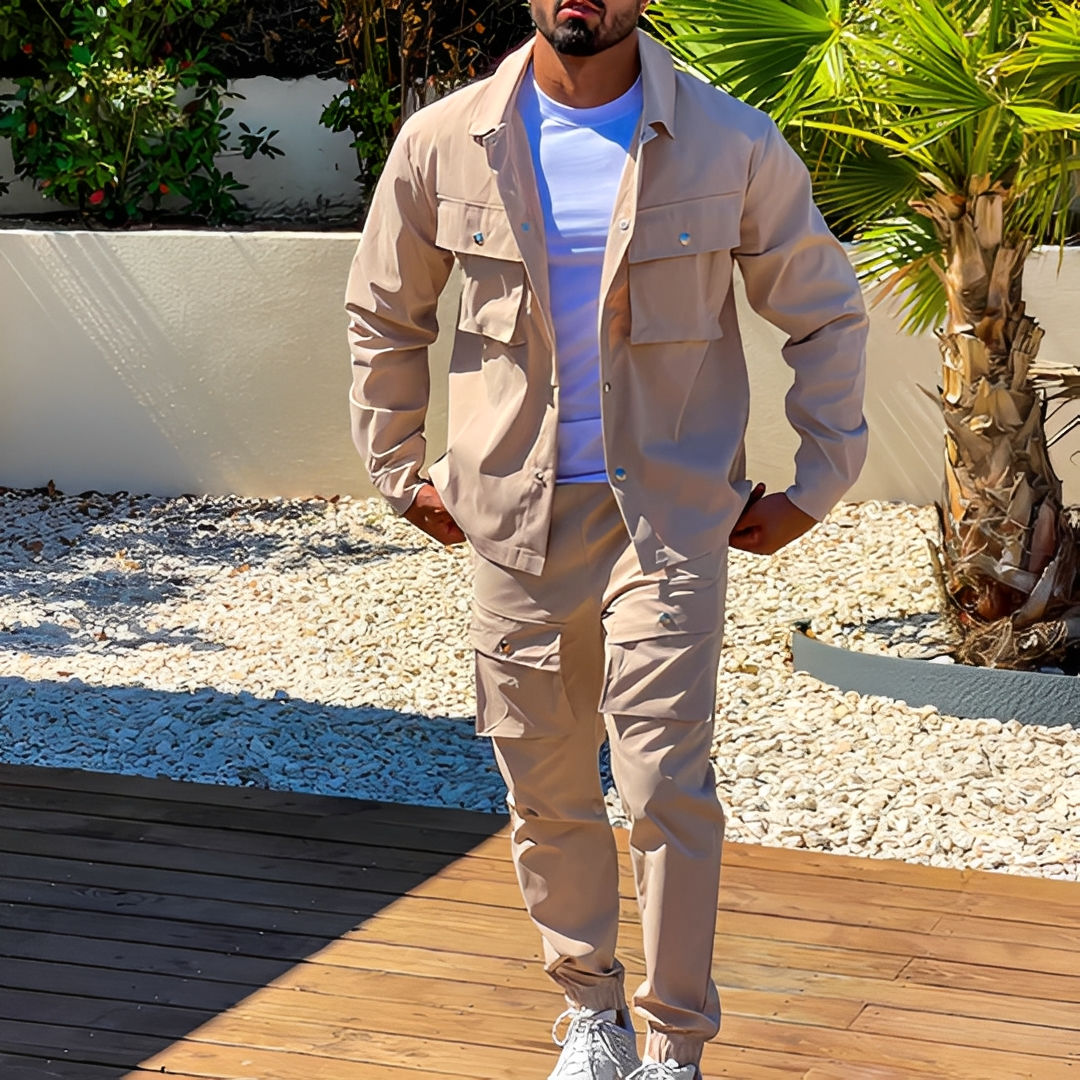 Arjay - Ensemble homme moderne en deux pièces avec cargo