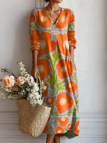 Amelia - Robe longue à décolleté en V