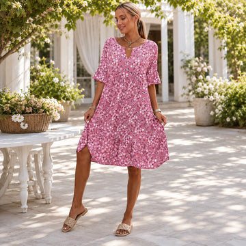 Lilian - Robe Élégante à Motifs Floraux