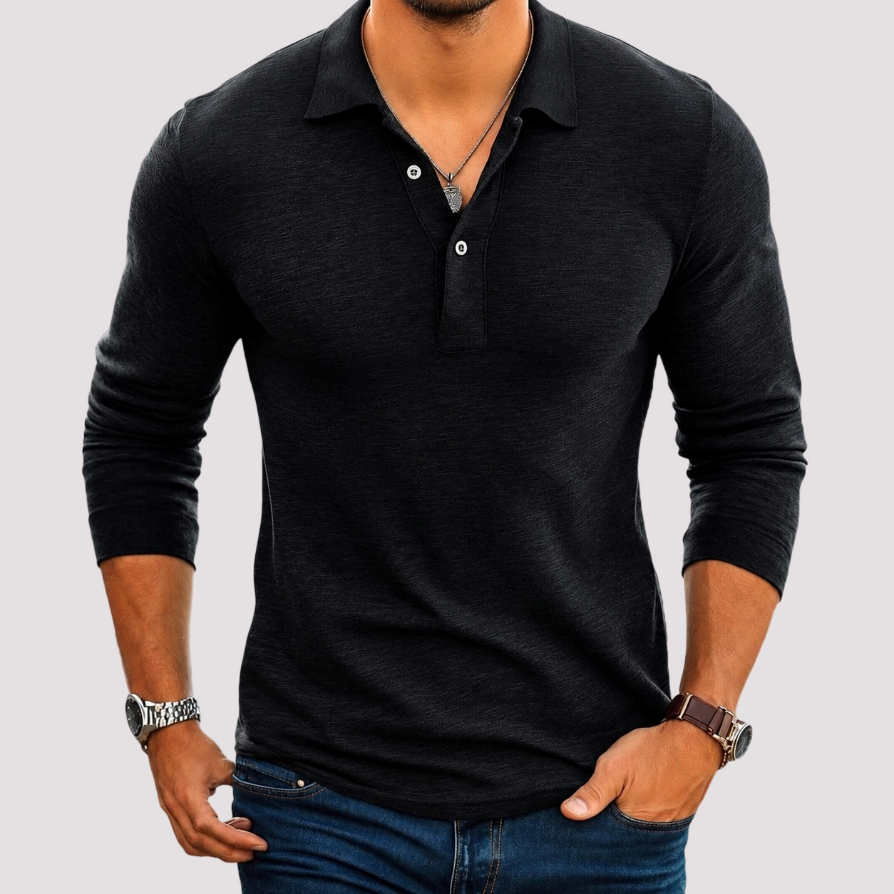 Jack - Polo long sleeves style décontracté