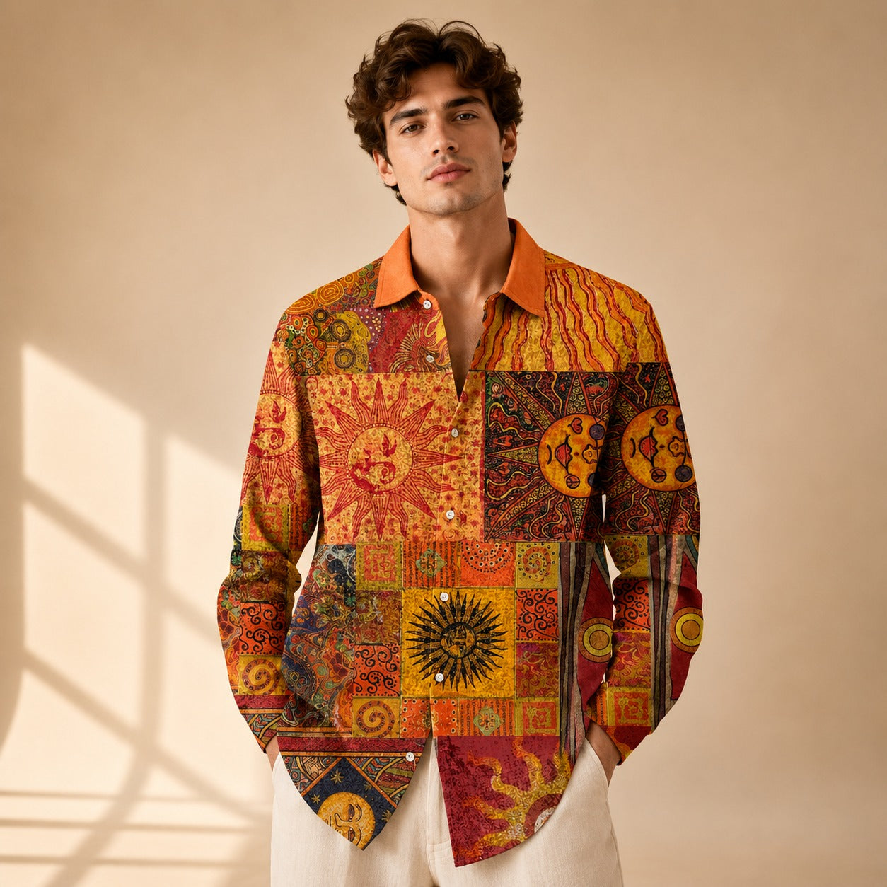 Neil - Chemise imprimée à manches longues au style artistique