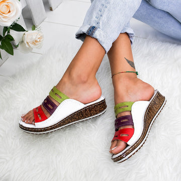 Christina - Sandales Confort Multicolores