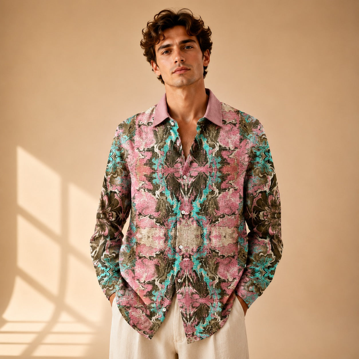 Neil - Chemise imprimée à manches longues au style artistique