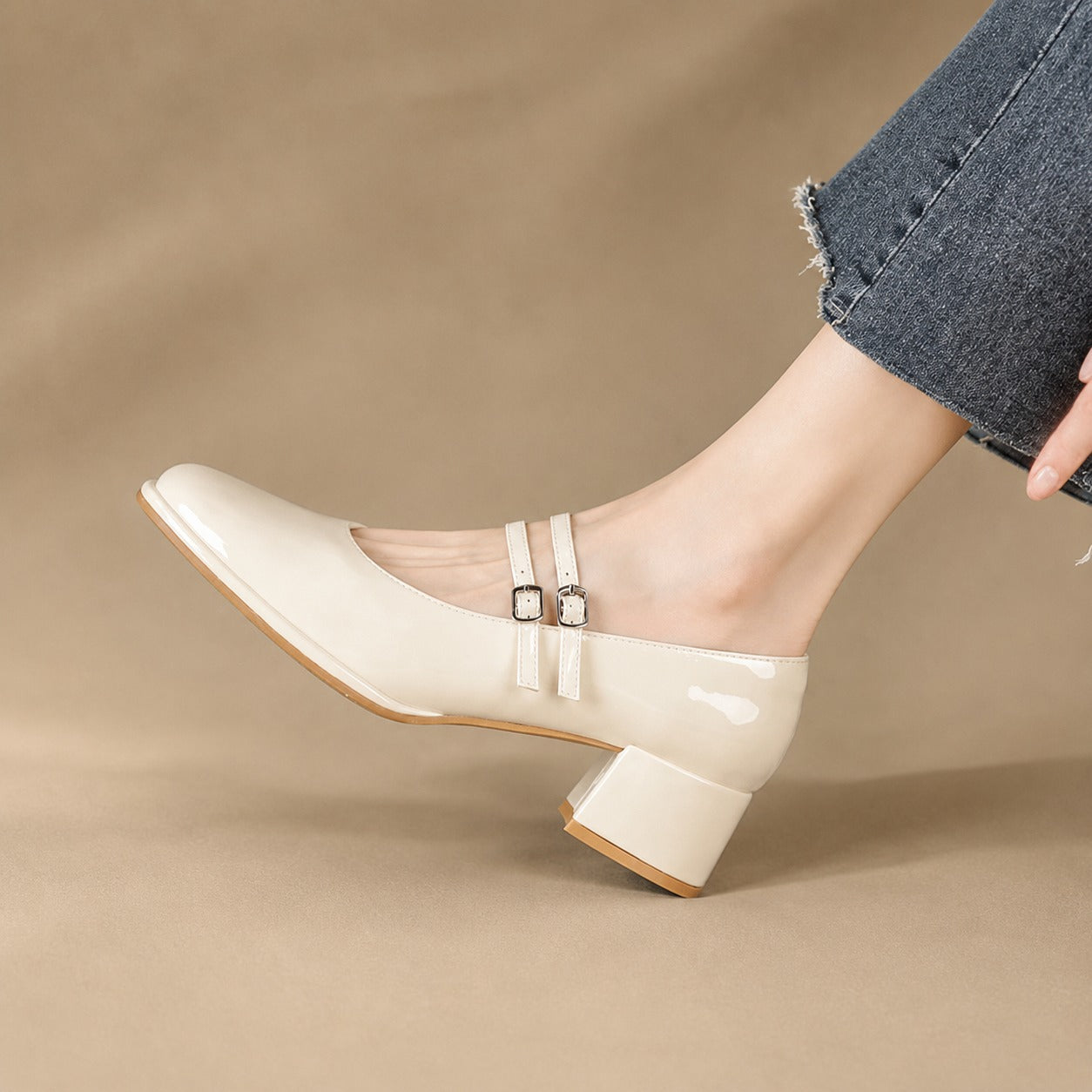 Curtis - Chaussures Chics à Talons Carrés