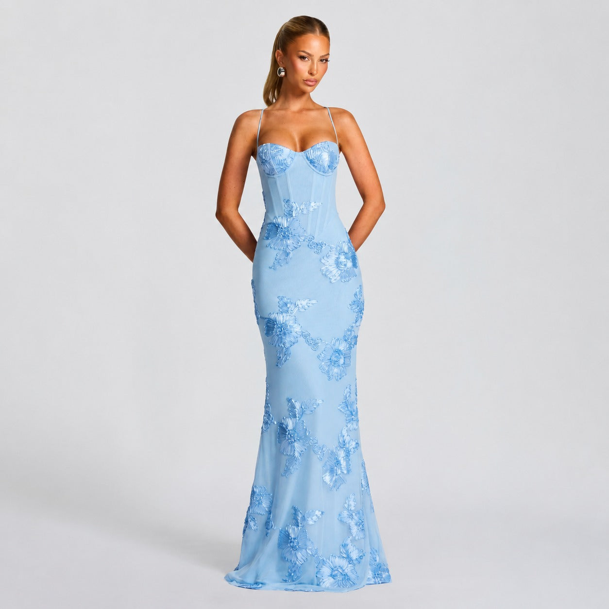 Norma - Robe Maxi Sophistiquée avec Imprimés Floraux