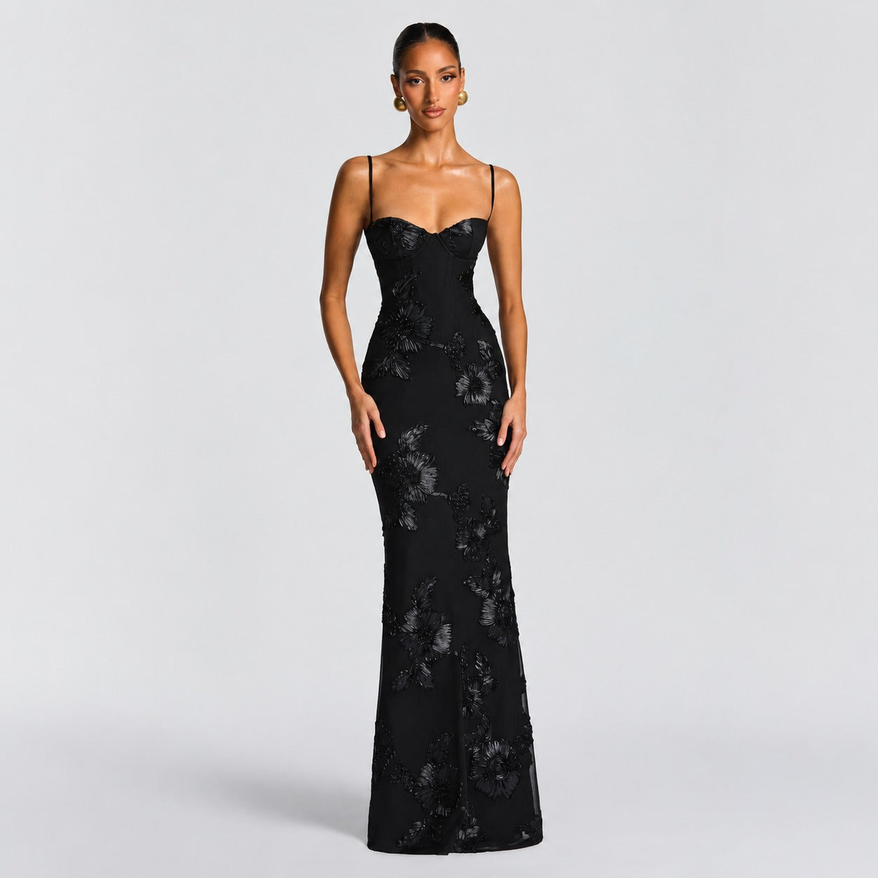 Norma - Robe Maxi Sophistiquée avec Imprimés Floraux