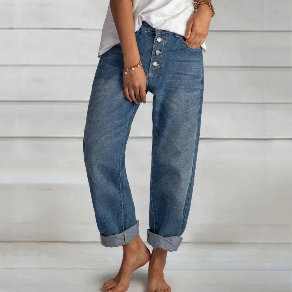 Kaden - Pantalon Taille Haute Coupe Droite