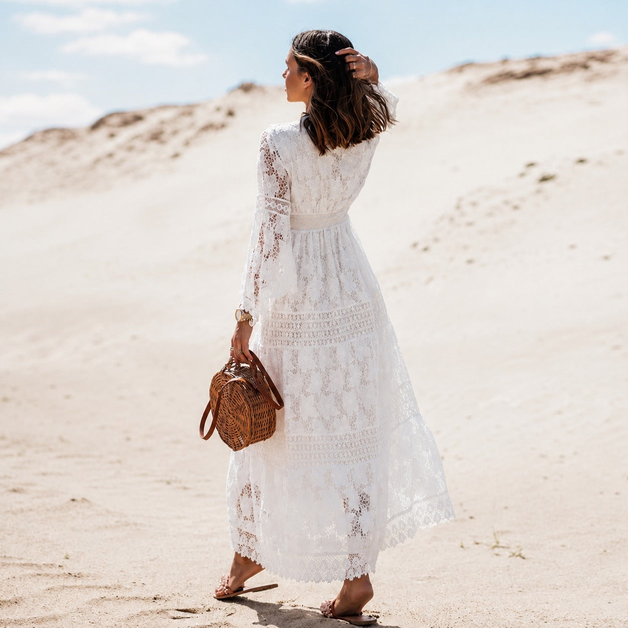 Betty - Robe longue élégante au style bohème et fluide