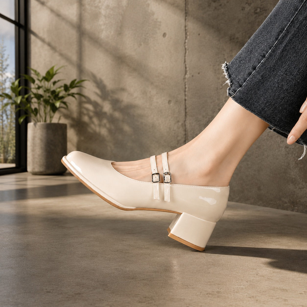 Curtis - Chaussures Chics à Talons Carrés