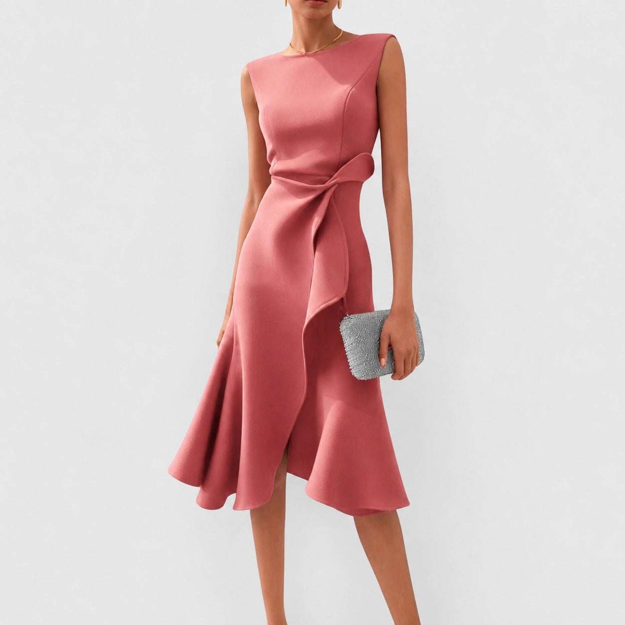 Stella - Robe Midi Élégante sans Manches