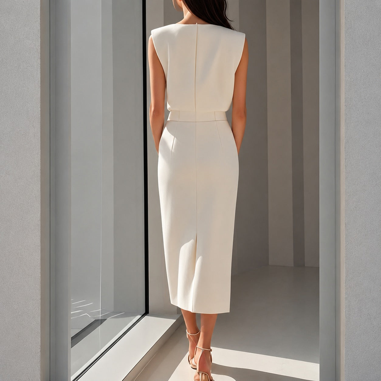 Ruth - Robe midi élégante avec découpe