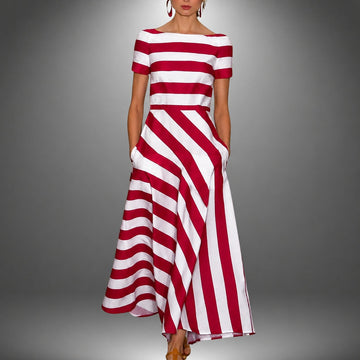 Darcie - Robe longue rayée à coupe évasée