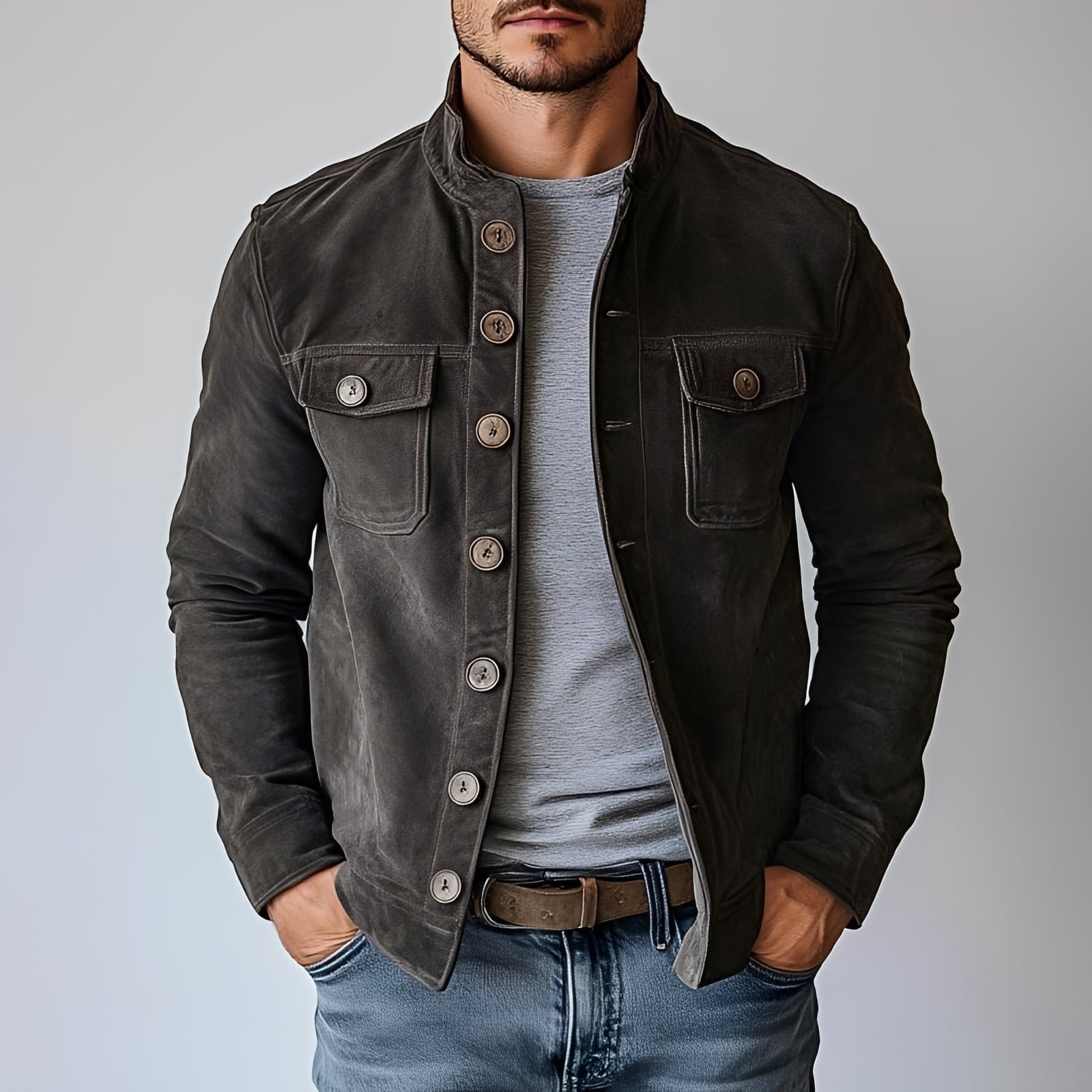 Lenard - Manteau chic avec un bouton