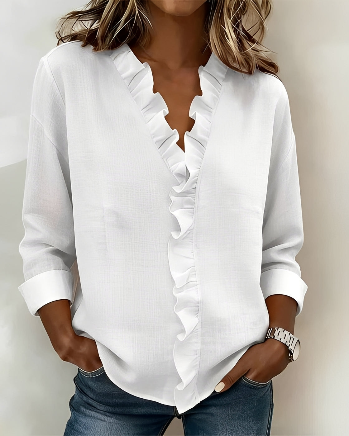 Samia - Élégante blouse à manches longues