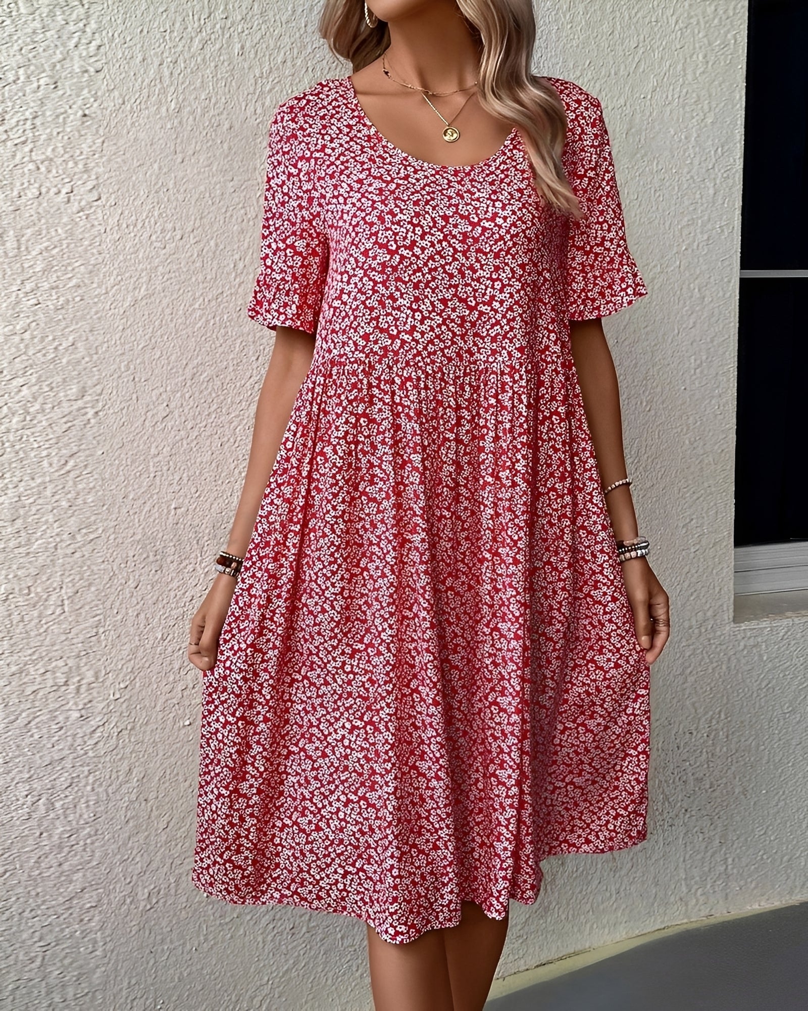 Michaela - Robe Midi à Imprimé Fleuri