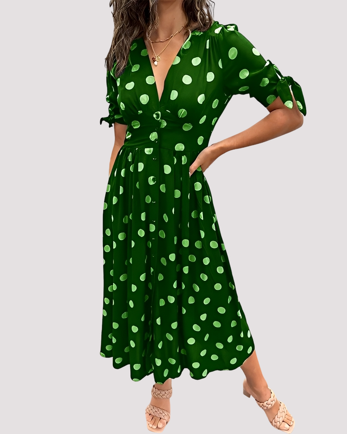 Nicole - Robe Élégante à Pois