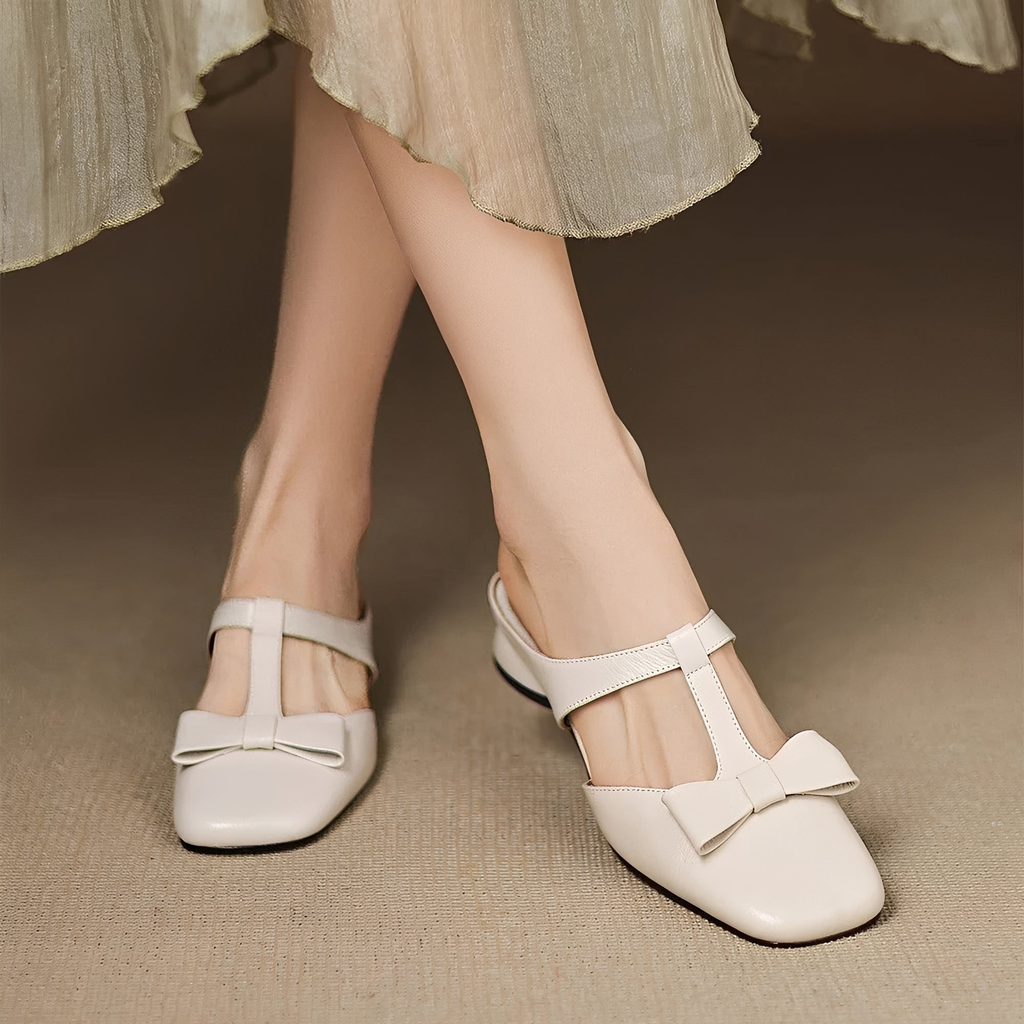 Jean - Mules Élégantes avec Noeud