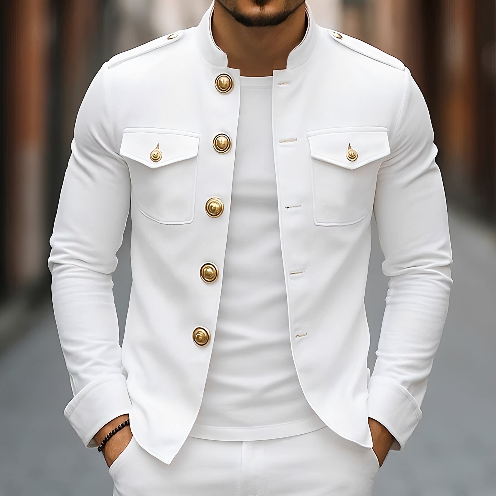 Leighton - Veste à boutons, élégante et décontractée
