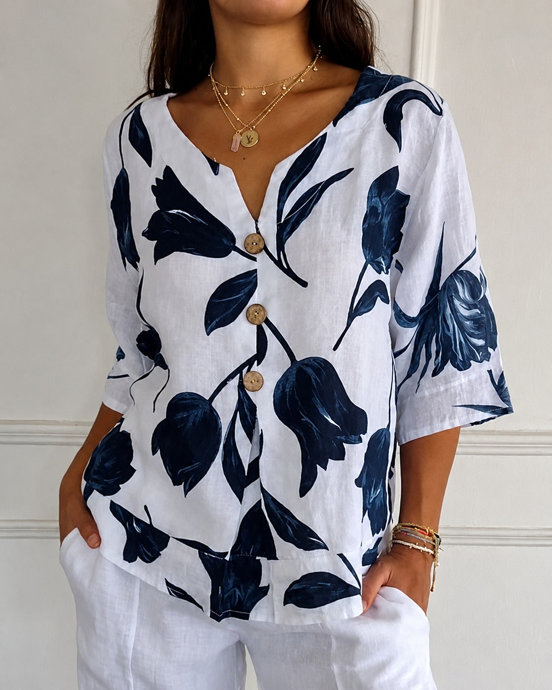 Chiara - Blouse avec un Élégant Imprimé Floral