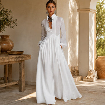 Kyran - Robe Longue Élégante à Manches Longues