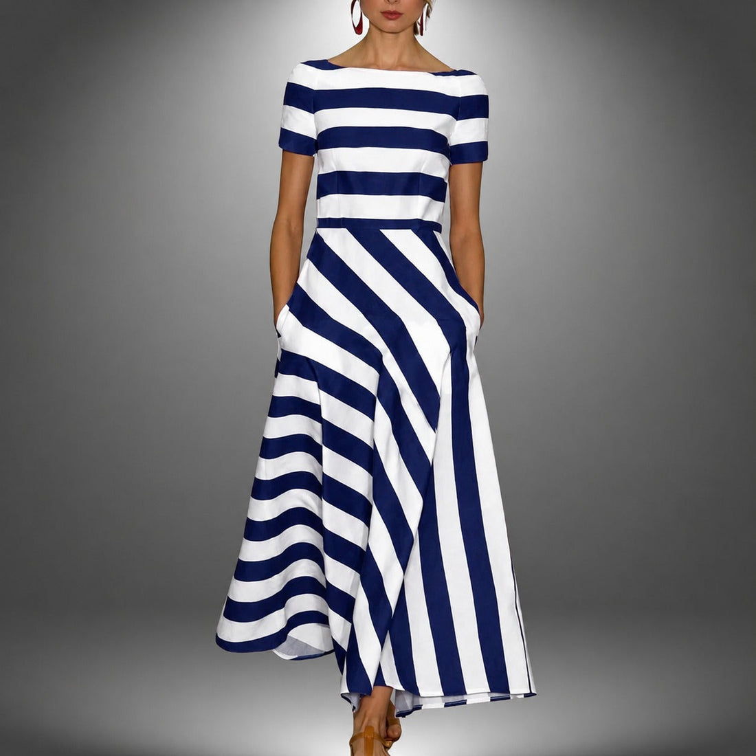 Darcie - Robe longue rayée à coupe évasée