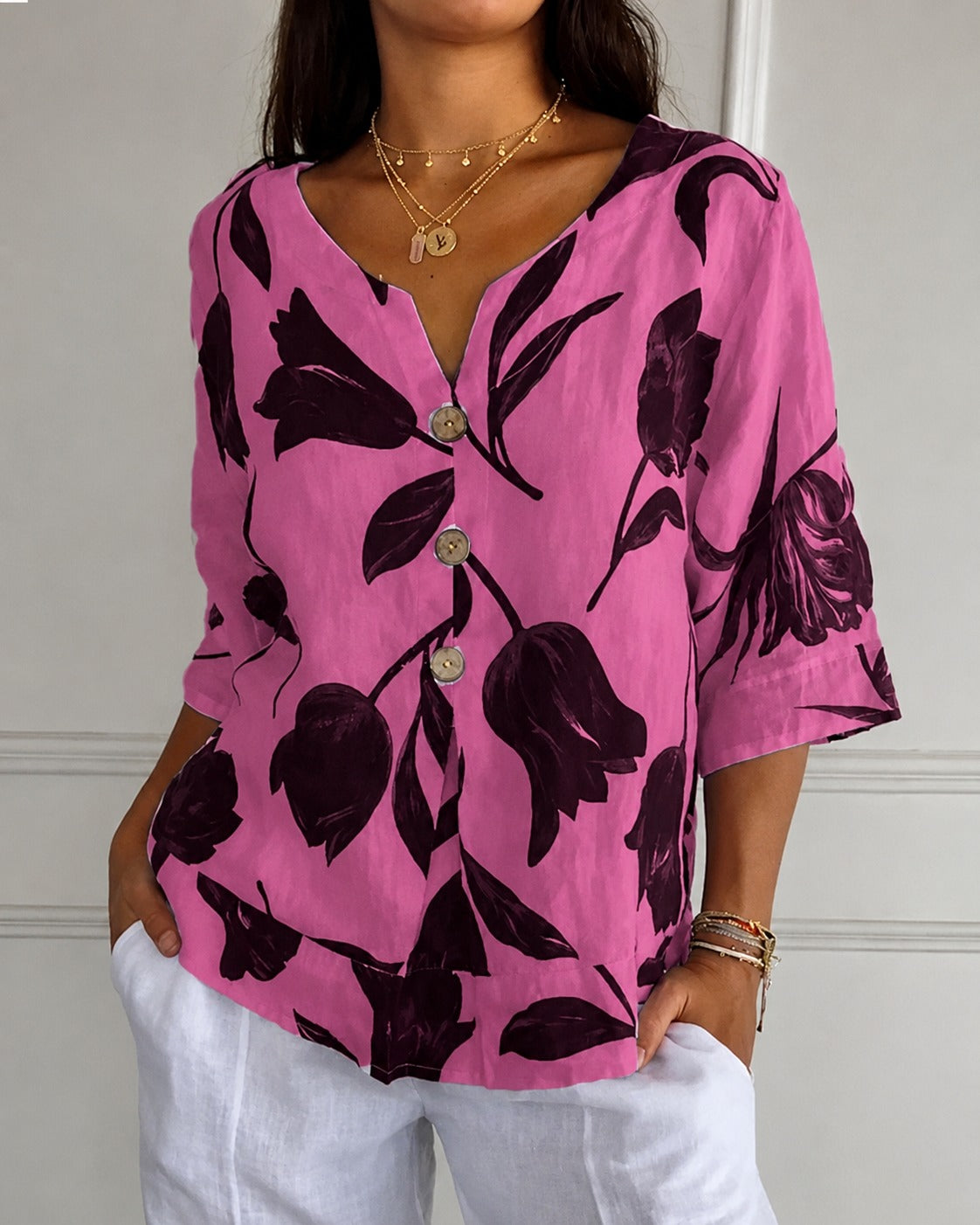Chiara - Blouse avec un Élégant Imprimé Floral