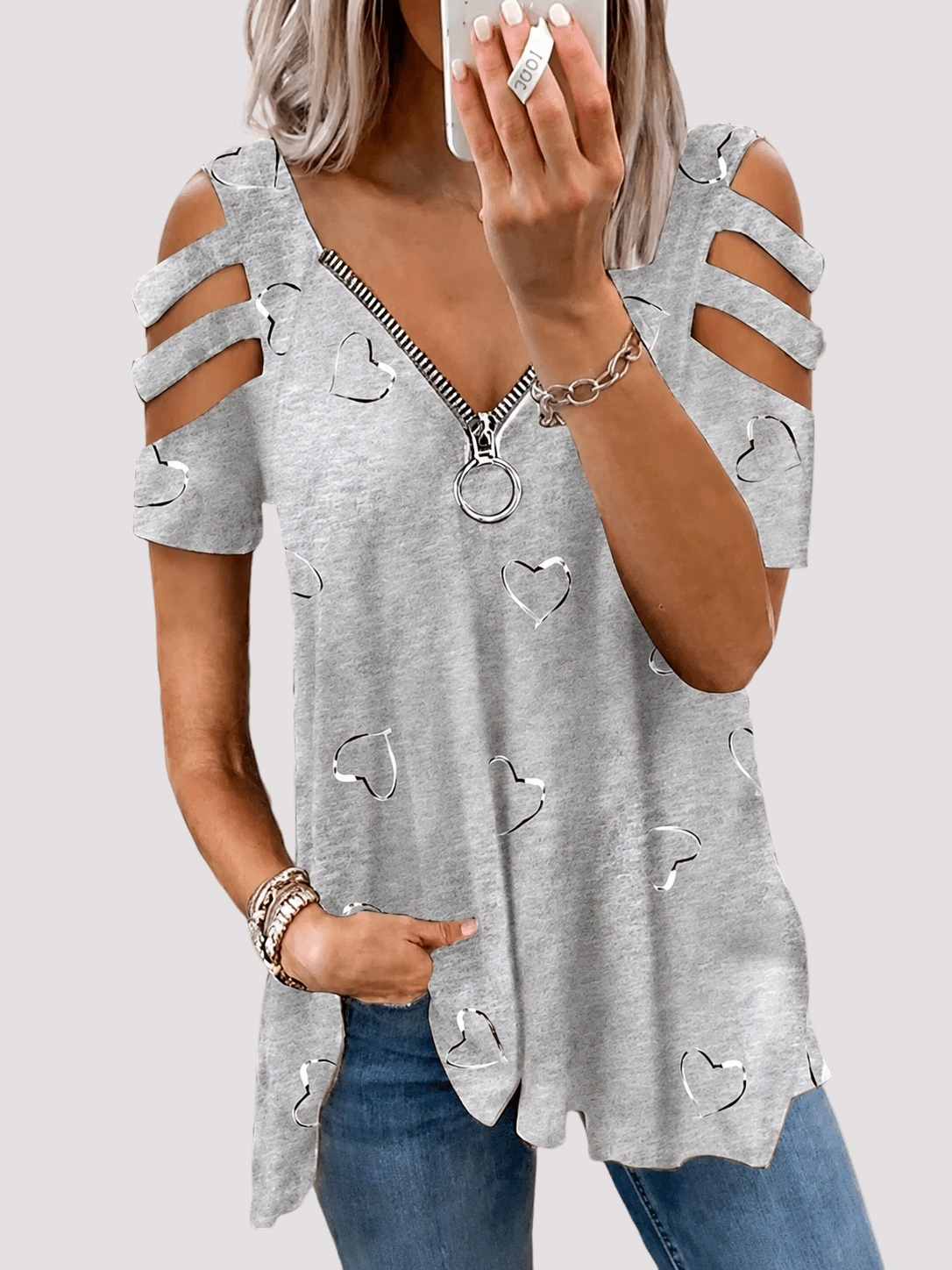 Saira - Chemise avec Zip Élégant