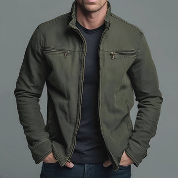 Jaden - Blouson Décontracté avec Fermeture Éclair Usée