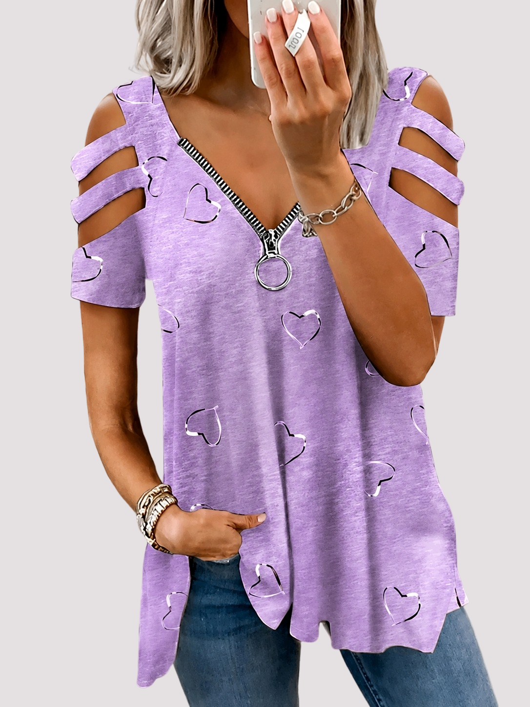 Saira - Chemise avec Zip Élégant