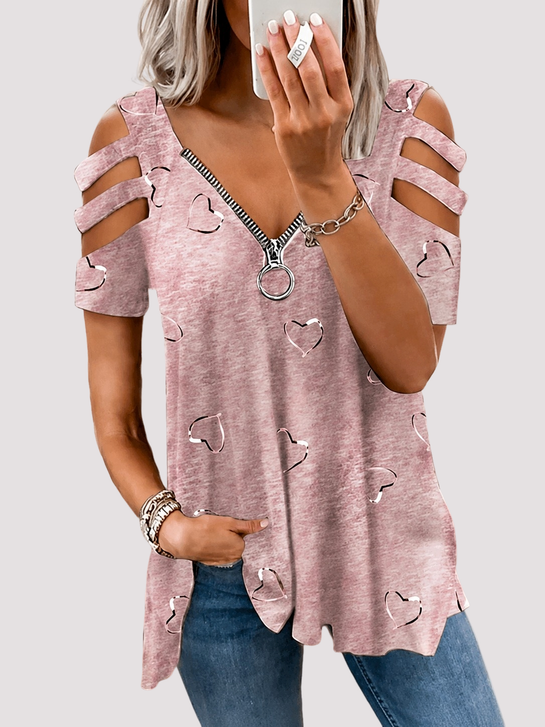 Saira - Chemise avec Zip Élégant