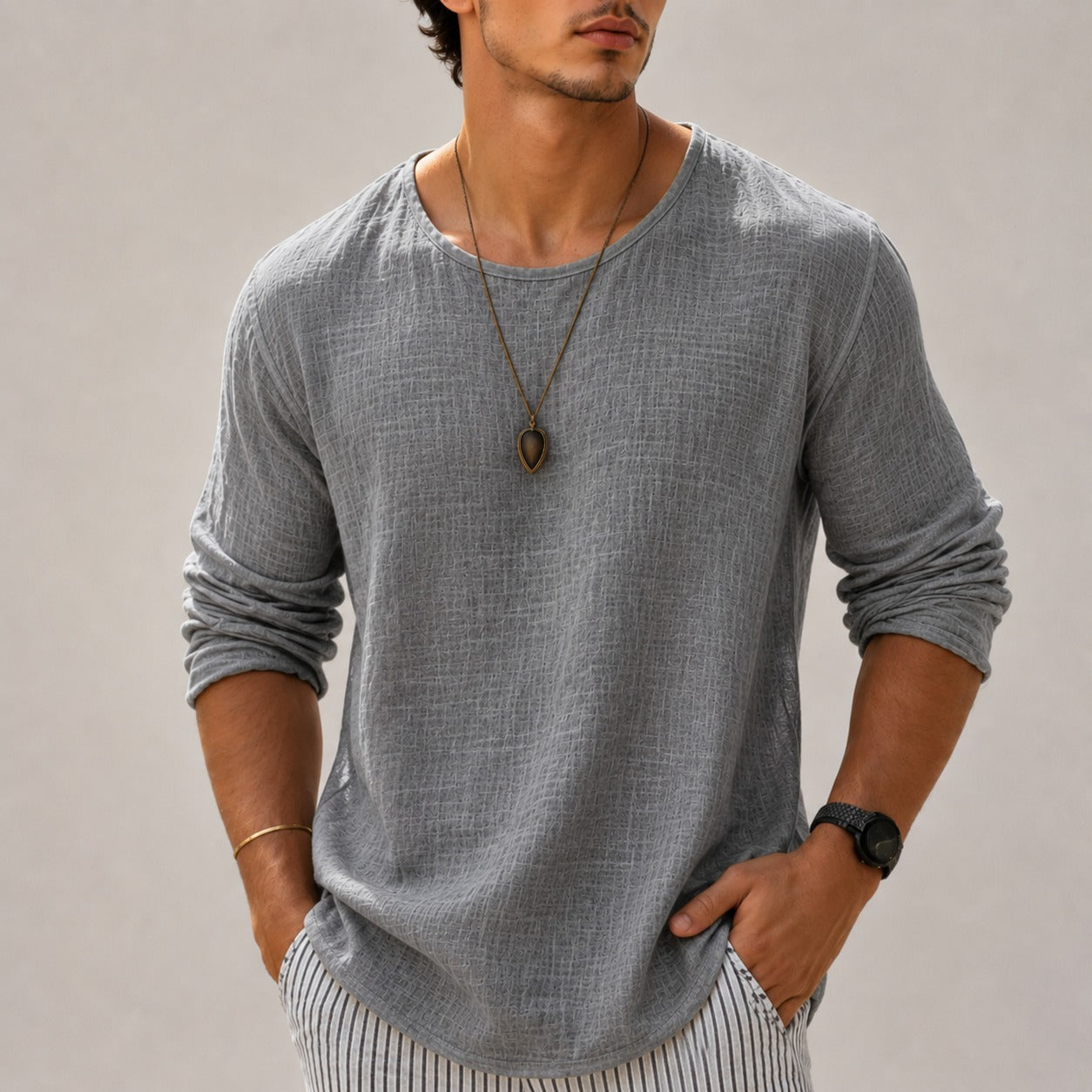 Zain - Chemise large et relax avec manches longues