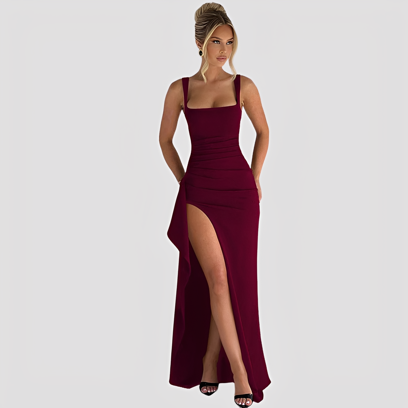 Kelly - Robe Longue Élégante avec Fente Haute
