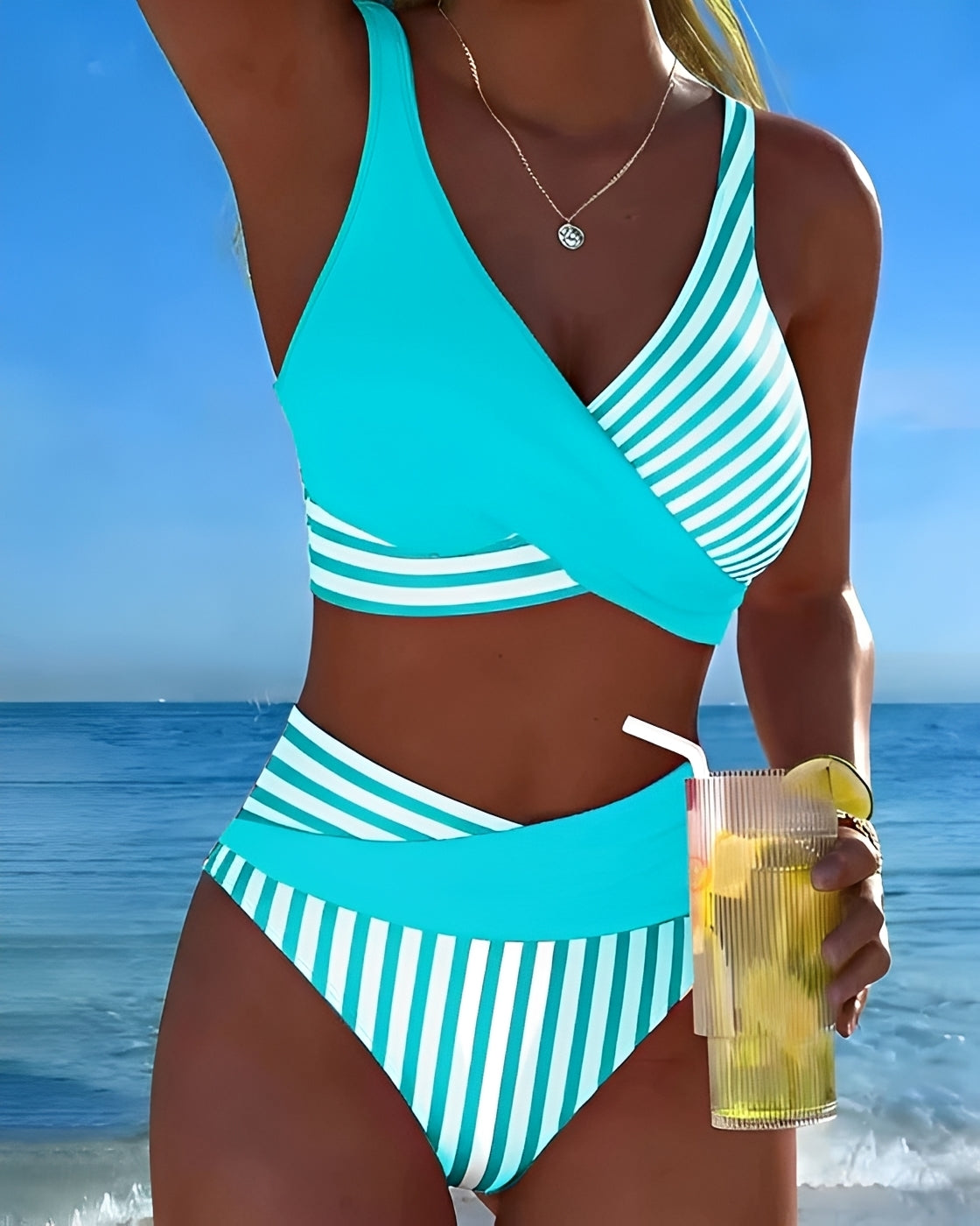 Angelica - Bikini deux pièces à rayures chic