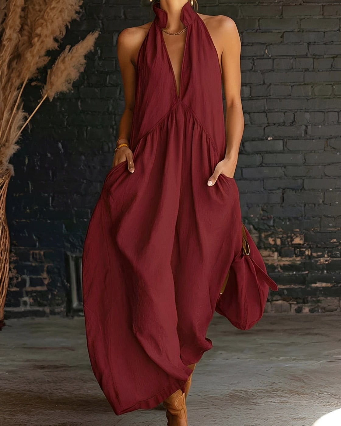 Briony - Robe Longue Chic Sans Manches
